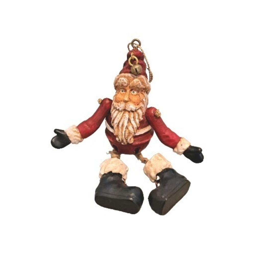 Jointed Santa Christmas Ornament Moveable Limbs Painted Christmas In July‎